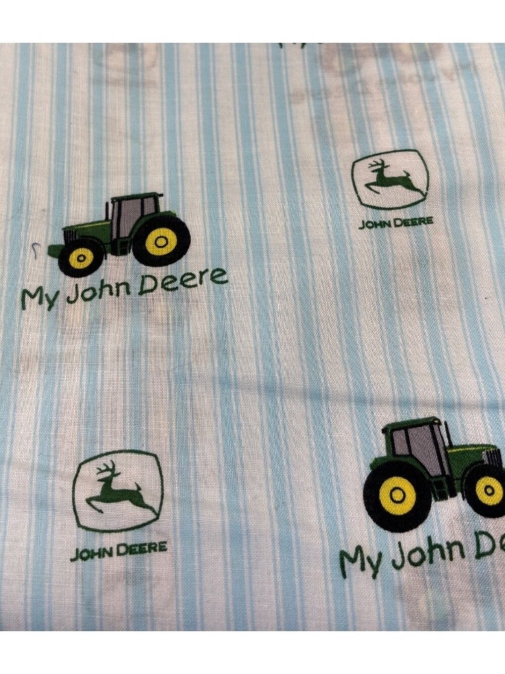 John Deere My Tractor Pattern Blue Cotton Fabric 1/2 yard x 44” Craft